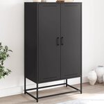 vidaXL Buffet haut noir 68 5x38 5x123 5 cm acier