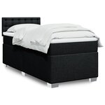 vidaXL Sommier à lattes de lit avec matelas Noir 90x190 cm Tissu
