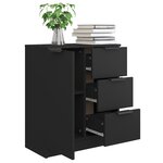 vidaXL Buffet noir 60x30x70 cm bois d'ingénierie