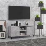 vidaXL Meuble TV avec pieds en métal Gris béton 103 5x35x50 cm