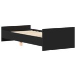vidaXL Cadre de lit sans matelas noir 100x200 cm bois d'ingénierie
