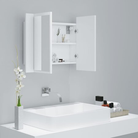 vidaXL Armoire salle de bain à miroir LED Blanc 60x12x45 cm Acrylique - La  Poste
