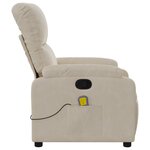 vidaXL Fauteuil inclinable de massage beige tissu microfibre