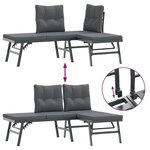 vidaXL Ensemble de bancs de jardin avec coussins 7 Pièces noir