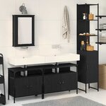 vidaXL Ensemble de mobilier de salle de bain 4 Pièces Chêne noir