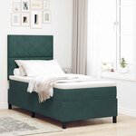 vidaXL Lit à ressorts avec matelas Vert foncé 90 x 200 cm Velours