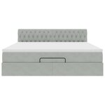 VidaXL Cadre de lit ottoman avec matelas gris clair 180x200 cm velours