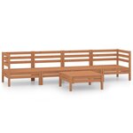 vidaXL Salon de jardin 5 Pièces Marron miel Bois de pin massif
