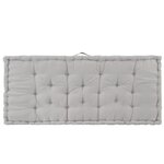 vidaXL Coussin de plancher de palette Coton 120x80x10 cm Gris