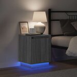 vidaXL Cabinet de chevet avec 2 Pièces Gris 39 x 34.5 x 50 cm