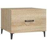 vidaXL Tables basses avec pieds en métal 2 Pièces Chêne sonoma 50x50x40cm