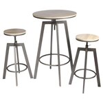 Ensemble table mange debout avec 2 tabourets aria