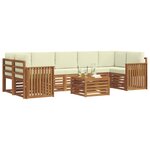 vidaXL Ensemble de canapés d'extérieur 8 Pièces Naturel et Crème