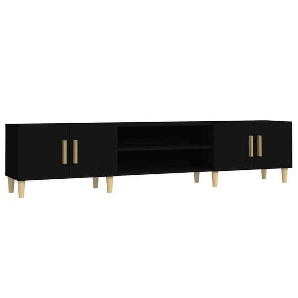 vidaXL Meuble TV noir 180x31 5x40 cm bois d'ingénierie