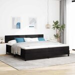 vidaXL Lit à ressorts avec matelas Noir 200 x 200 cm Velours