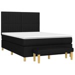 vidaXL Sommier à lattes de lit avec matelas Noir 140x190 cm Tissu