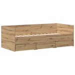 vidaXL Lit d'appoint Chêne artisanal 90 x 200 cm Bois d'ingénierie