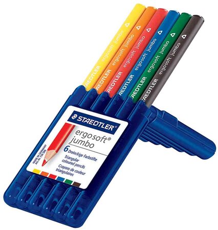 Etui de 6 Crayons de Couleur Ergosoft Jumbo Triangulaire Mine 4 mm Assortis STAEDTLER
