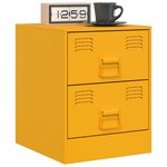 vidaXL Table de chevet jaune 34 5x39x44 cm acier
