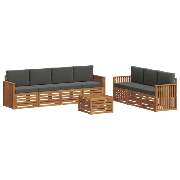 vidaXL Ensembles de canapés avec coussin 8 Pièces Naturel et Anthracite