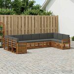 vidaXL Ensemble de canapé d'angle 7 Pièces Naturel et Anthracite