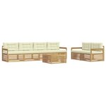 vidaXL Ensemble de canapés d'extérieur 7 pc Blanc et crème Polyester