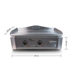 LITTLE BALANCE 8476 Aquitaine Pro, Plancha électrique professionnelle, 2 zones de cuisson indépendantes, 3500 W, Tout Inox