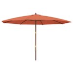 vidaXL Parasol de jardin avec mât en bois terre cuite 400x273 cm