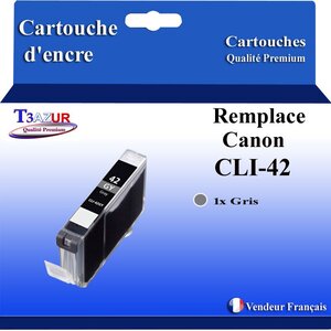 T3AZUR - Cartouche compatible avec Canon CLI42 CLI-42 pour Canon Pixma Pro100 Pro100S Pro-100 Pro-100S- Gris