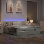 vidaXL Cadre de lit ottoman avec matelas gris clair 200x200 cm velours