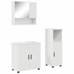 vidaXL Ensemble de mobilier de salle de bain 3 Pièces Blanc brillant