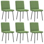 vidaXL Chaises à manger lot de 6 vert clair velours