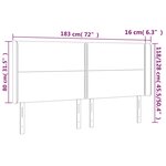 vidaXL Tête de lit à LED Marron foncé 183x16x118/128 cm Tissu