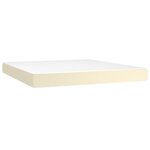 vidaXL Sommier à lattes de lit avec matelas Crème 160x200cm Similicuir
