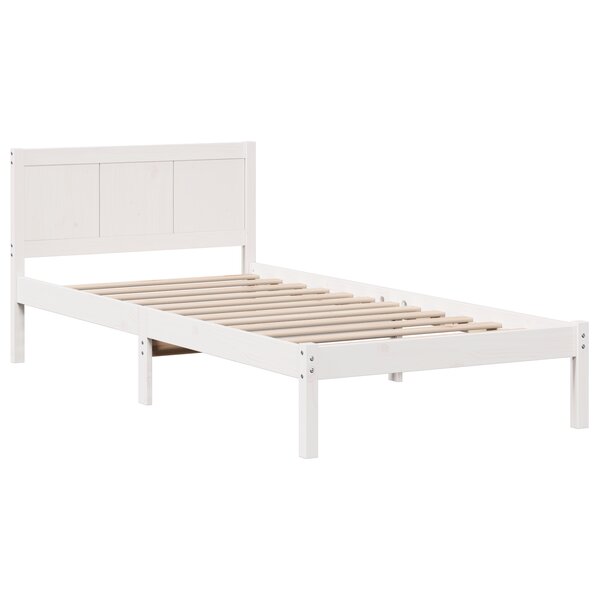 vidaXL Cadre de Lit en Bois de Pin Blanc Bois de Pin Massif 80 x 200 cm