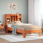vidaXL Cadre de lit sans matelas cire marron 100x200cm bois pin massif