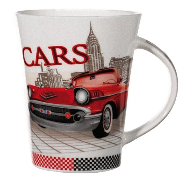 Tasse en porcelaine voiture rouge