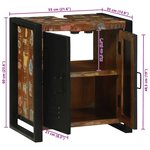 vidaXL Cabinet pour lavabo Marron Bois massif de récupération