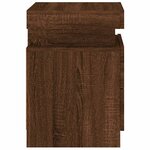 vidaXL Table de chevet avec lumières LED chêne marron 35x39x55 cm