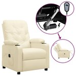 vidaXL Fauteuil inclinable électrique Crème Similicuir