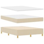 vidaXL Lit à ressorts avec tête de lit Crème 190 x 140 cm tissu