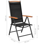 vidaXL Chaises de jardin pliables 6 Pièces Textilène Noir