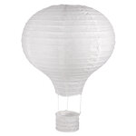 Lampion de papier Montgolfière  30cm ø  blanc  40cm  av. châssis métallique  1 pces