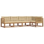 vidaXL Ensemble de canapés d'extérieur 5 pc Naturel et Beige