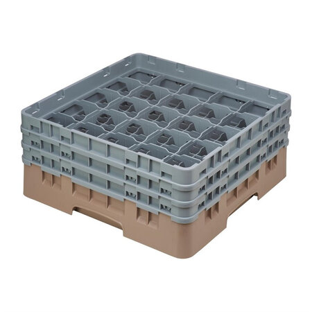 Casier à verres 25 compartiments beige - hauteur de 143 à 349 mm - camrack cambro -  - polypropylène x308mm