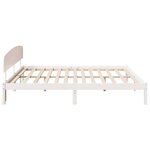vidaXL Cadre de lit avec tête de lit Blanc 180x200 cm Bois massif Pin