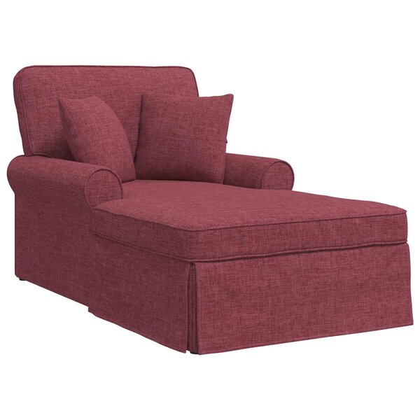 vidaXL Chaise lounge avec jupe Bordeaux 91 x 157 x 91 cm tissu
