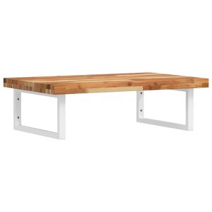 vidaXL Étagère de vasque murale acier et bois massif d'acacia