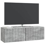 vidaXL Meuble TV mural 98 x 31 x 30 cm Gris béton Bois d'ingénierie