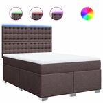 vidaXL Sommier à lattes de lit avec matelas Marron foncé 140x200 cm